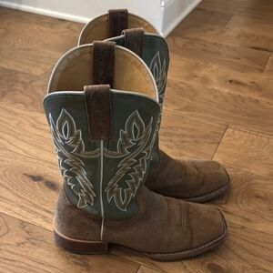 Cody James Brown and Green Suede Western Boots Size 10D GUC